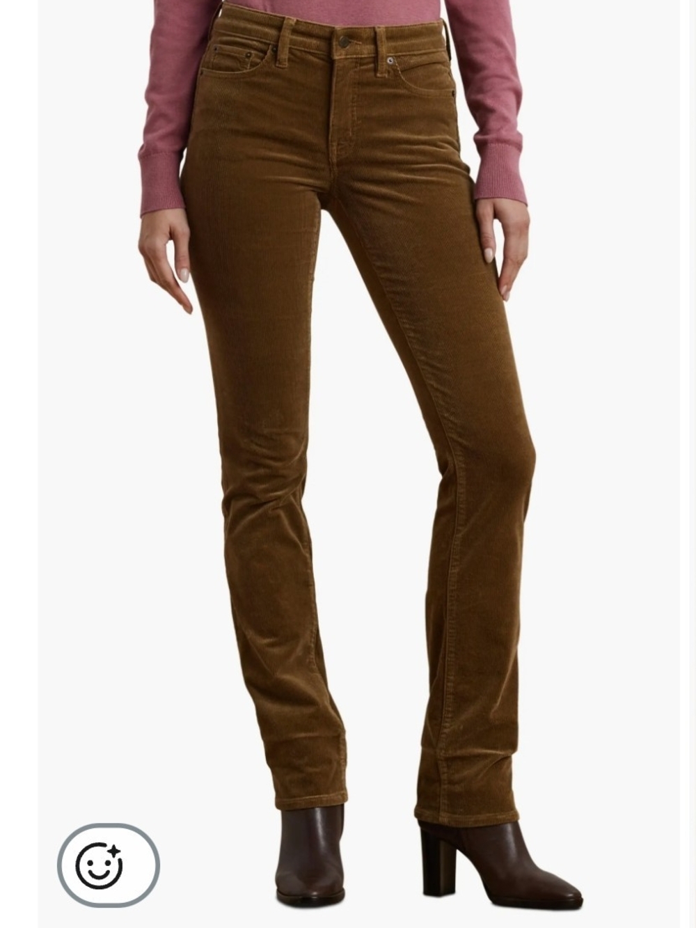 Lauren Ralph Lauren Brown Straight-Leg Corduroy Jeans
